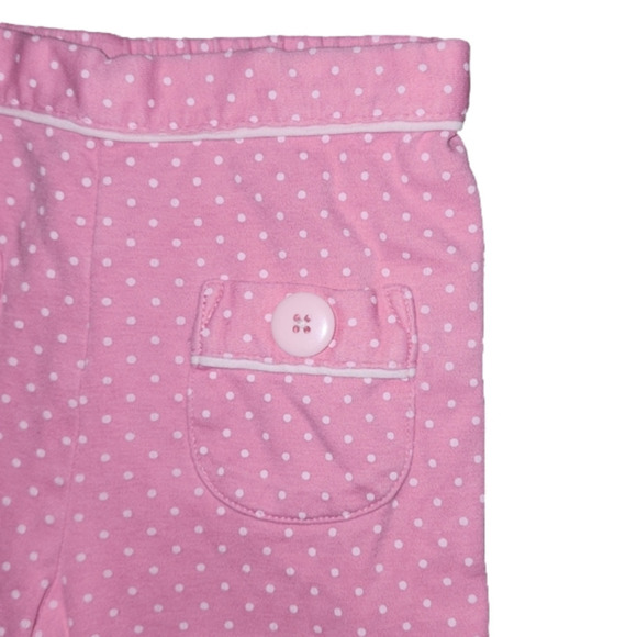 CARTERS Pink and White Polka-Dot Pants with Front Pockets with Button Accents - Picture 2 of 5